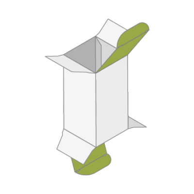 Faltschachtel mit Einstecklasche, versetzte Laschen, gespiegelt